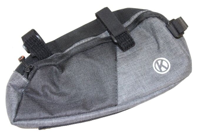 Сумка на раму 250х110х60мм, креп. на липучке, серо-черная 9886361