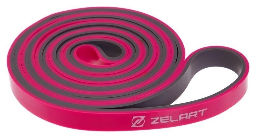 Резина для подтягиваний двухслойная Zelart FI-0911-2 DUAL (2080x13x4,5мм, жесткость XXS), розовая 3516741