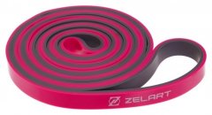 Резина для подтягиваний двухслойная Zelart FI-0911-2 DUAL (2080x13x4,5мм, жесткость XXS), розовая 3516741