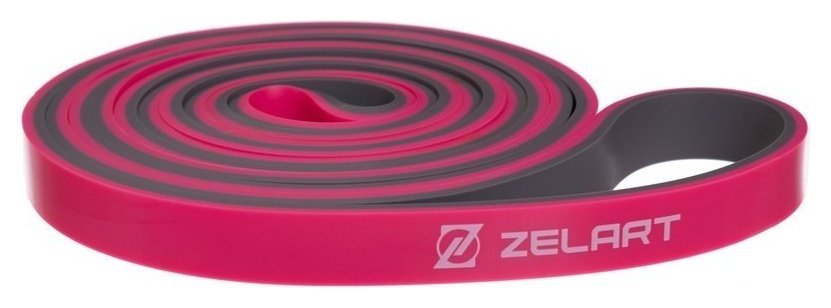 Резина для подтягиваний двухслойная Zelart FI-0911-2 DUAL (2080x13x4,5мм, жесткость XXS), розовая 3516741