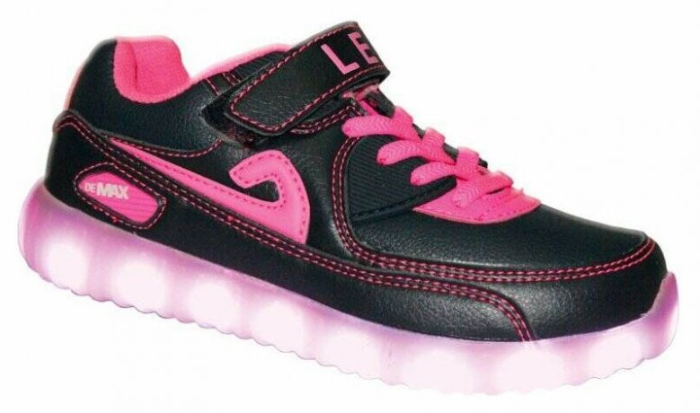 Кроссовки Demax LED, Розовый 32