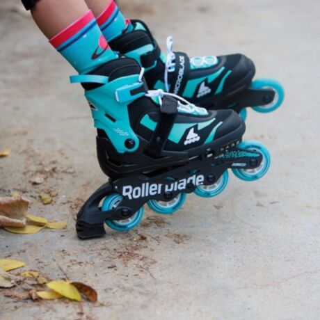 Ролики Rollerblade Microblade black-light blue 33-36.5