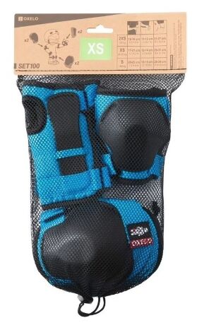 Набор детской защиты для скейтбордов и самокатов Oxelo 100 для скейтбордов и самокатов Чорний, XS