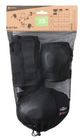 Набор детской защиты для скейтбордов и самокатов Oxelo 100 для скейтбордов и самокатов Чорний, XS