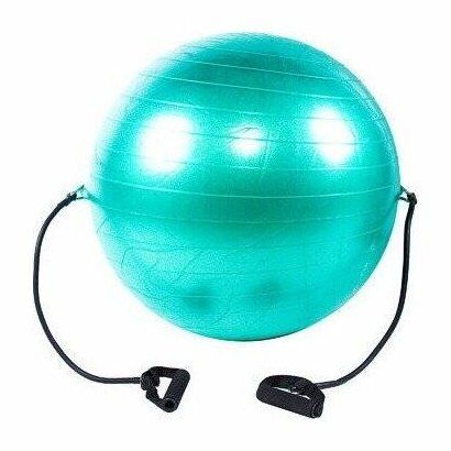 Мяч фитнес IronMaster (anti-burst) с эспандером D65см, зеленый 2332311