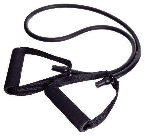 Эспандер трубчатый с ручками SP-Sport FI-2080-BK 20LB черный (латекс, d-12x6мм, l-120см) 1922511