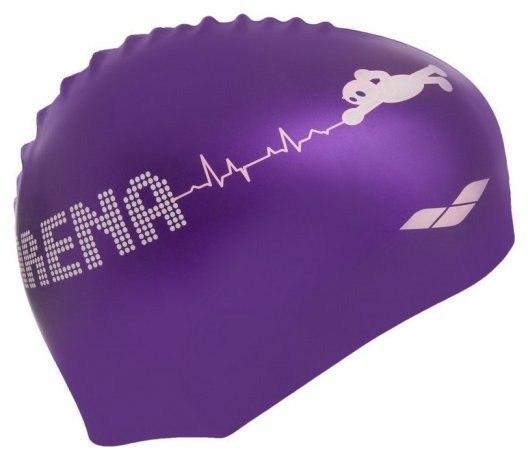 Шапочка для плавания детская ARENA KUN JUNIOR CAP AR-91552-90 (силикон), фиолетовая 5483591